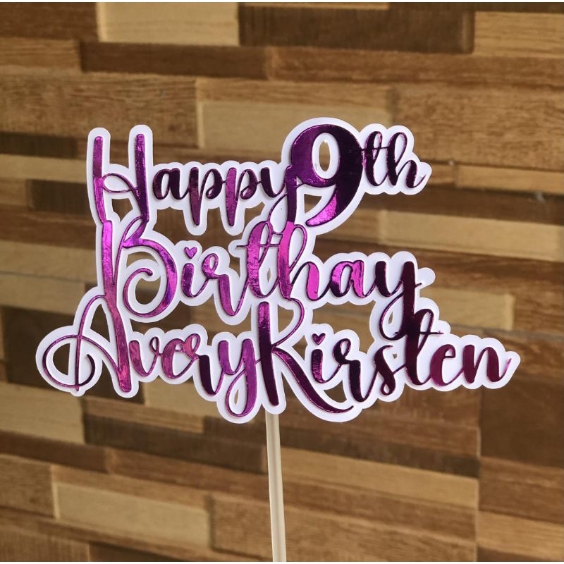 Personalized Double Layered Cake Topper (Made of Cardstock) Shopee