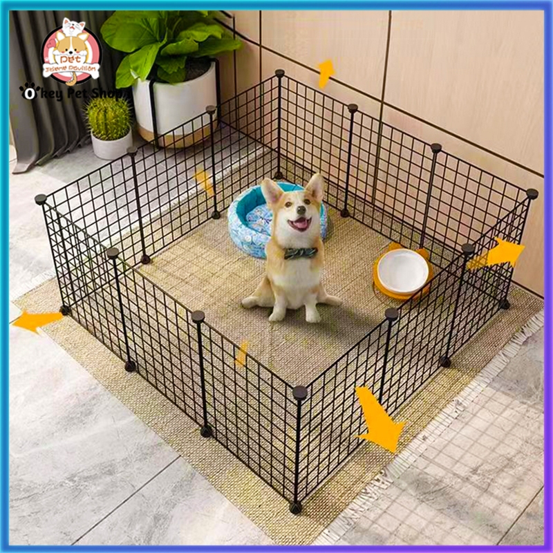 Dog Fence 35*35CM DIY Frame Steel Panel Extendable Dog Cage Pet Cage ...