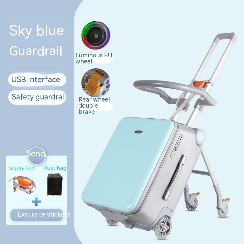 YCY Luggage Free delivery 20inche Luggage Child Seat Suitcase PC Material TSA Boarding USB