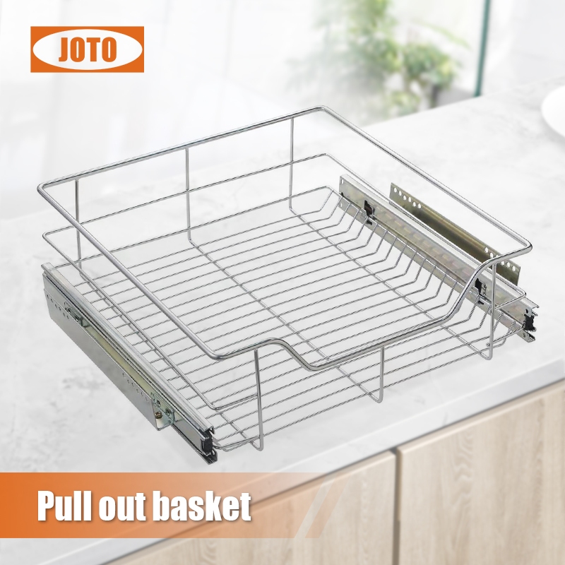 JOTO Pull Out Kitchen Pull Out Basket with Frame Condiments