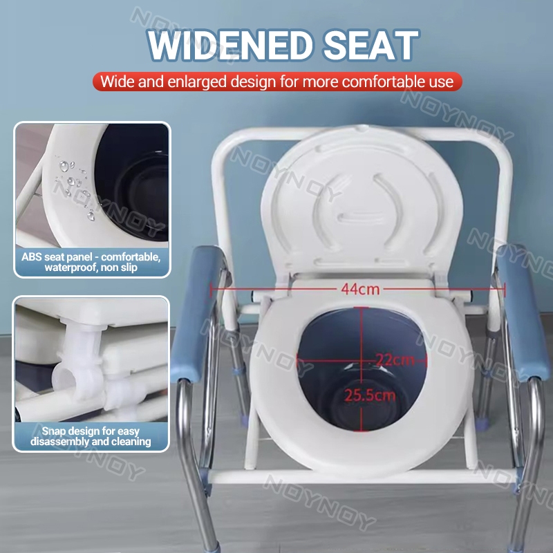 Elderly Commode Chair Foldable Movable Portable Toilet Patients Potty