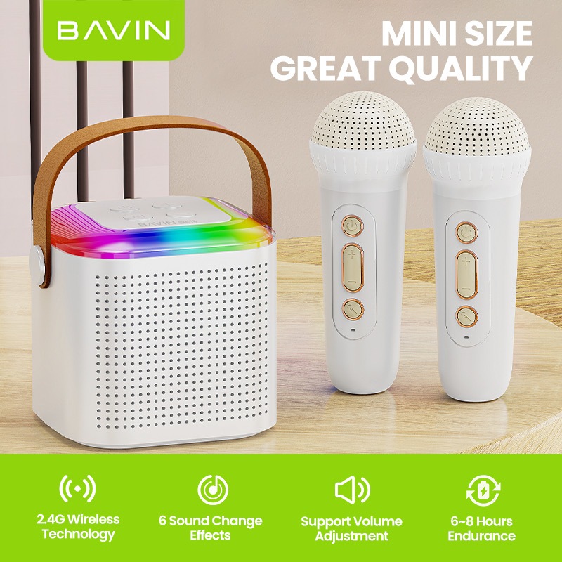 BAVIN BM18 Mini Bluetooth Wireless Karaoke Speaker W/ Microphone Hifi ...