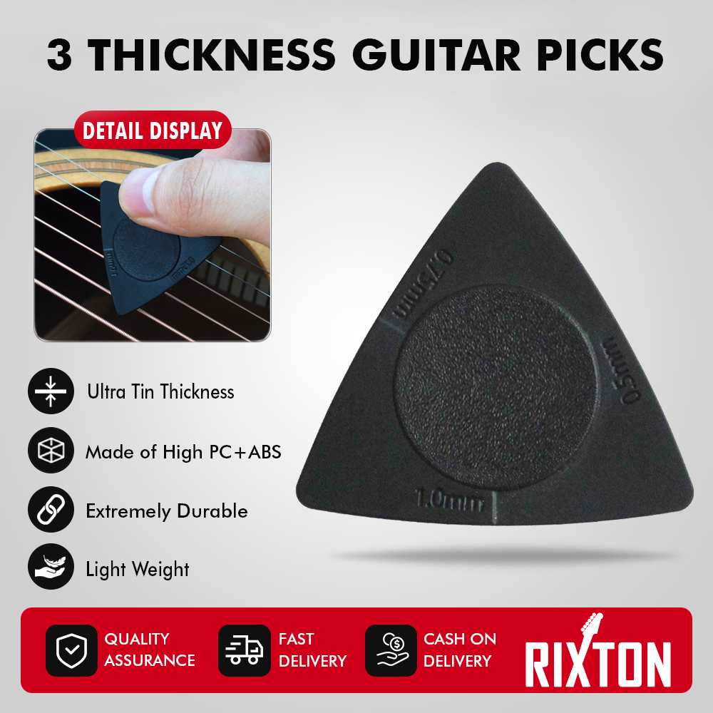 RIXTON 1pc Guitar Pick Triangle Black White Guitar Picks Antislip