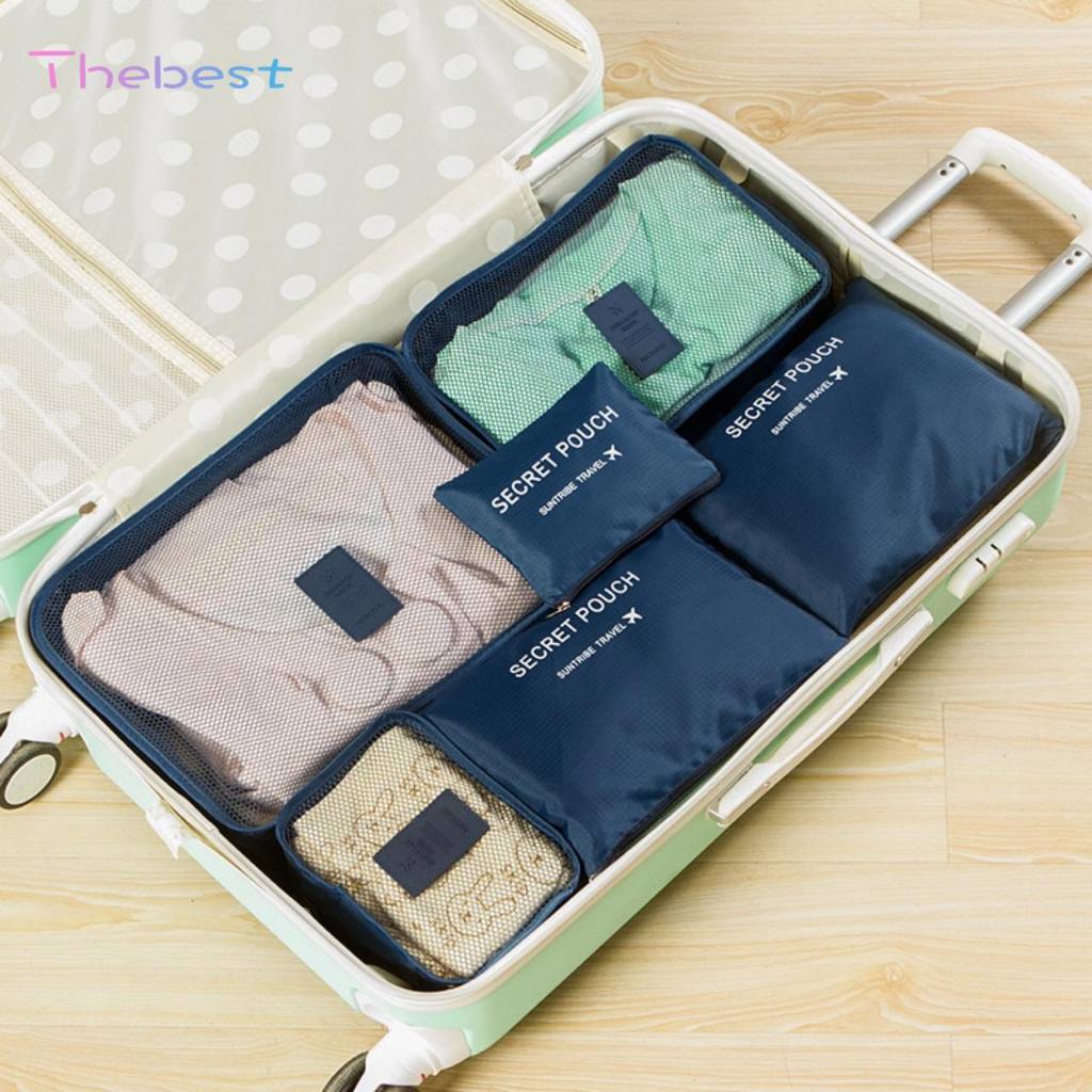 Thebest 6 in 1 traveling luggage bag clothes organizer Laundry Pouch
