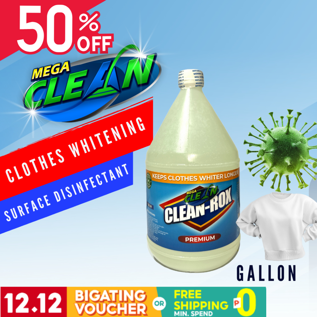 Megaclean Bleach Clothes Whitening & Disinfectant (3200ml Gallon