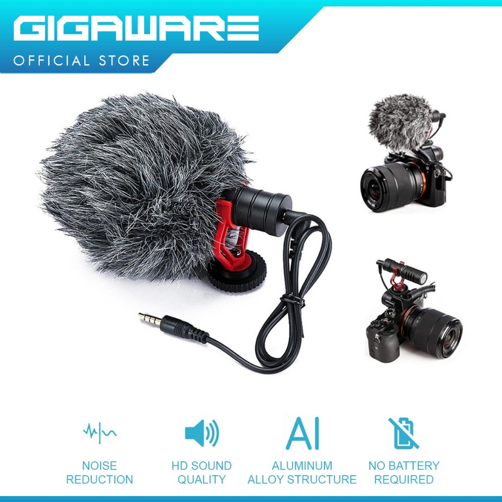 Gigaware BOYA Vlogging Microphone Noise Reduction Compatible for