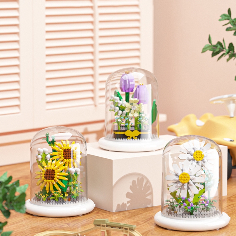 Dudu Nano Block Flowers Rose Flower Pot Model DIY Toy Block Bouquet ...