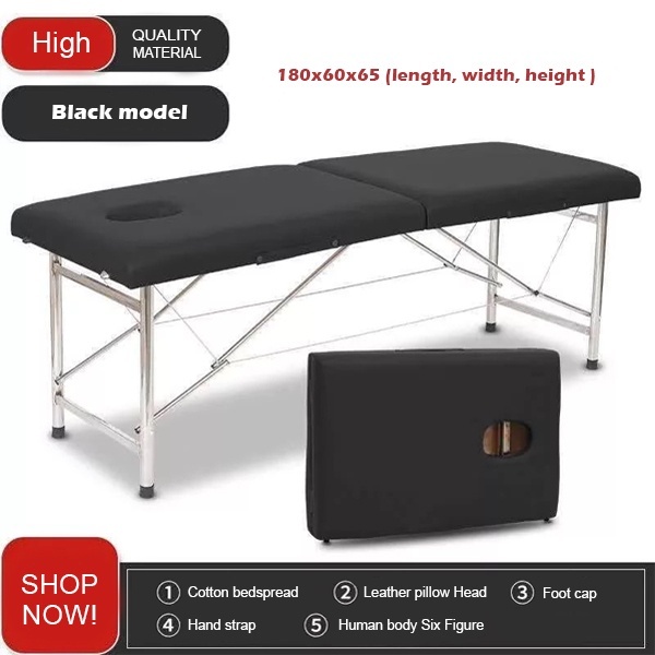 Folding beauty bed portable lift height home massage bed Shopee