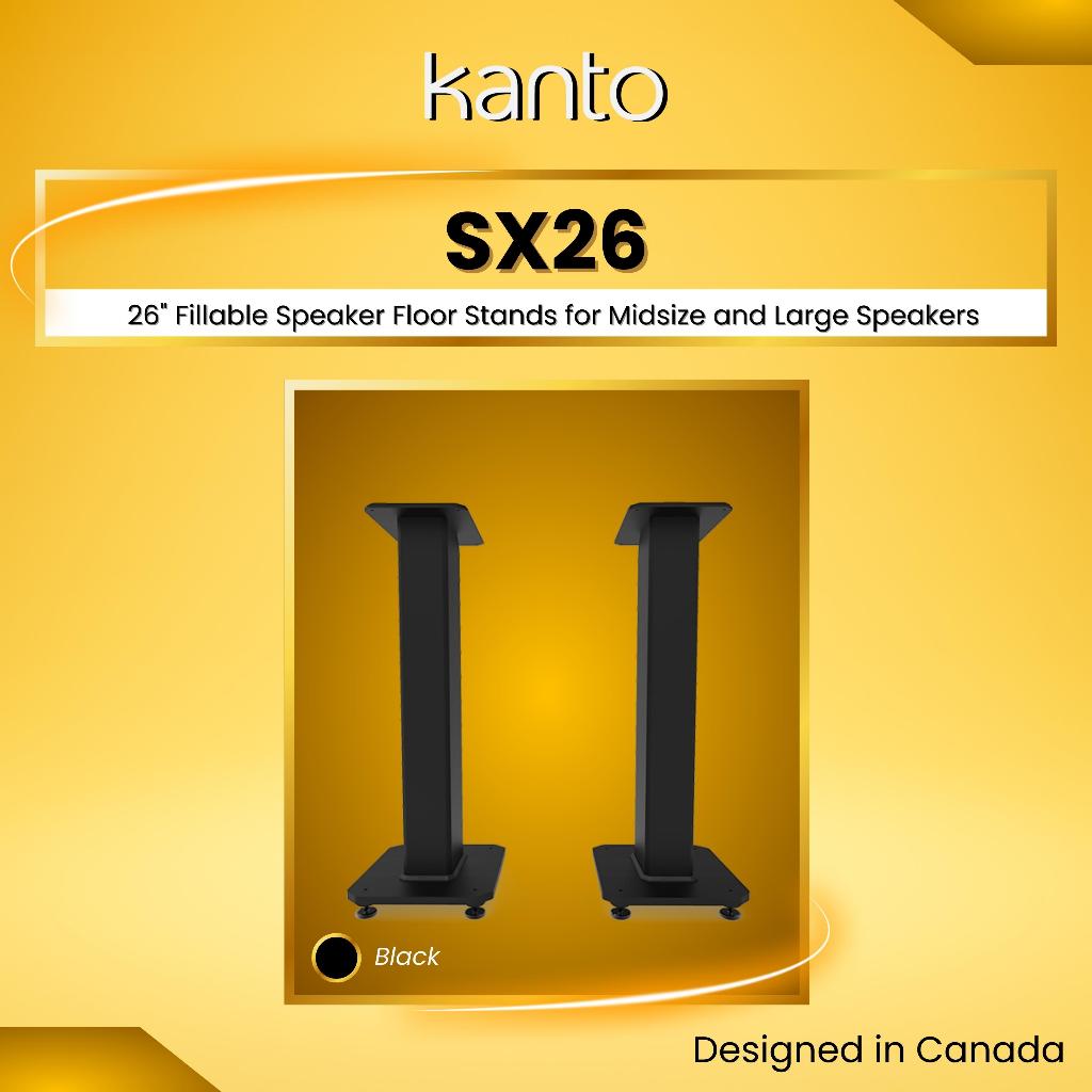 Kanto SX26 26 inch Universal Fillable Speaker Floor Stands for