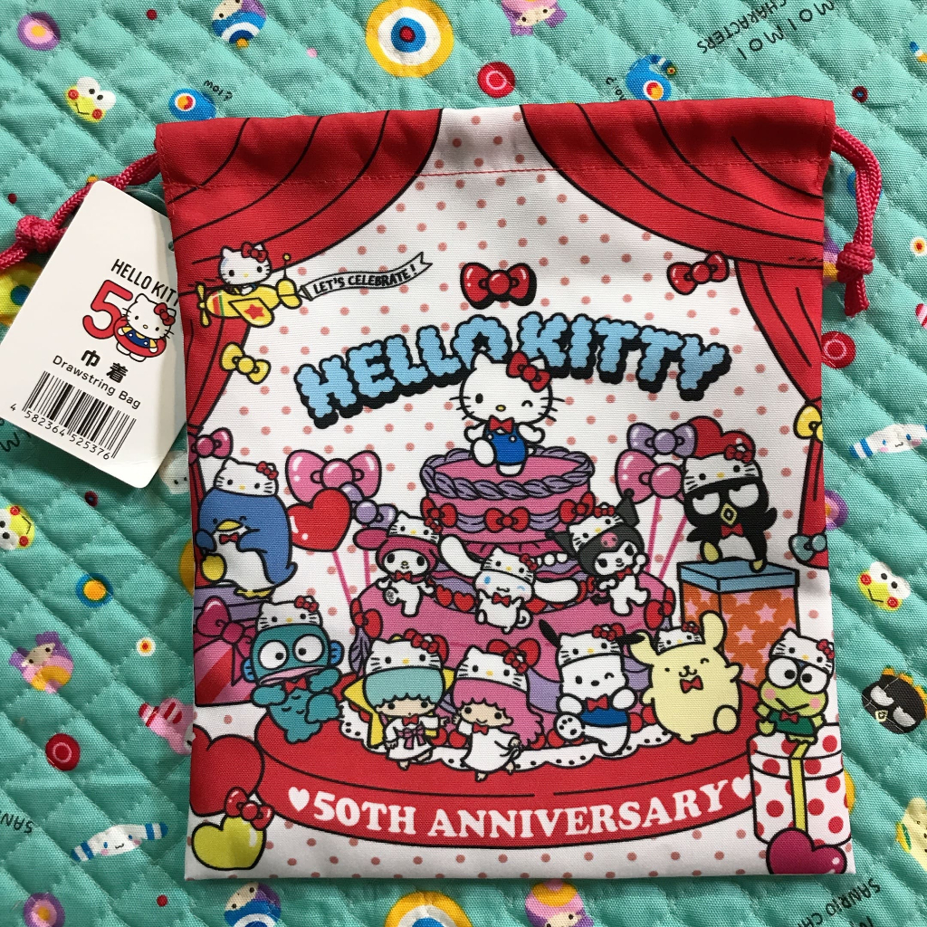 【Hello Kitty 50th Anniversary】 Drawstring Bag Super Cute! | Shopee ...