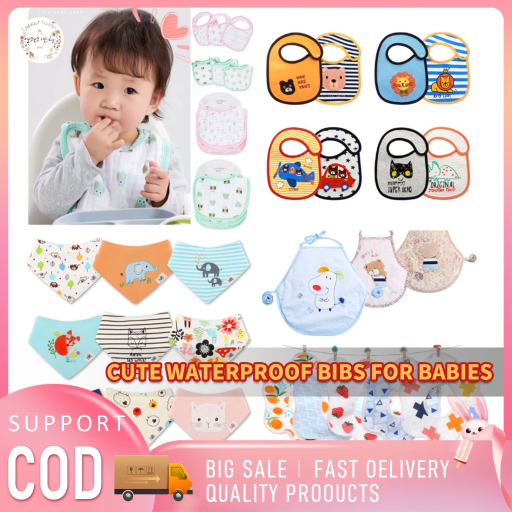 CiCi Baby Cute Waterproof Corp Infant Bibs Cotton Bibdana Kid Assorted