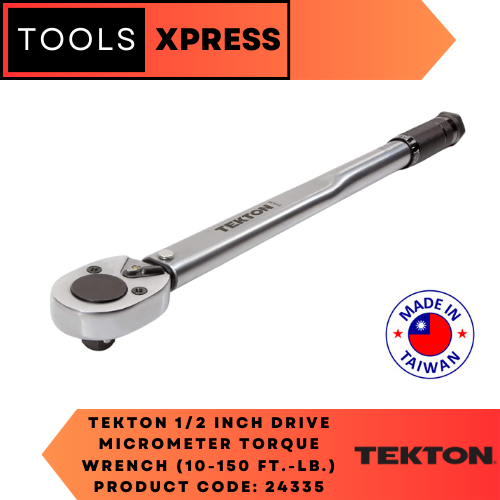 TEKTON 1/2 Inch Drive Click Torque Wrench (10-150 ft.-lb.), 24335 