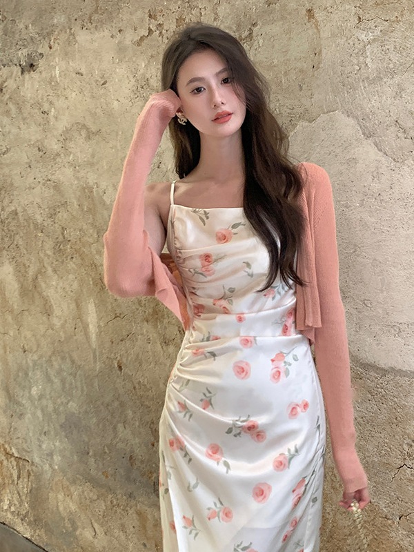 princess polly baby blue dress summer floral long Fitted dress for woman casual formal halter backless bodycon  dress with slit side