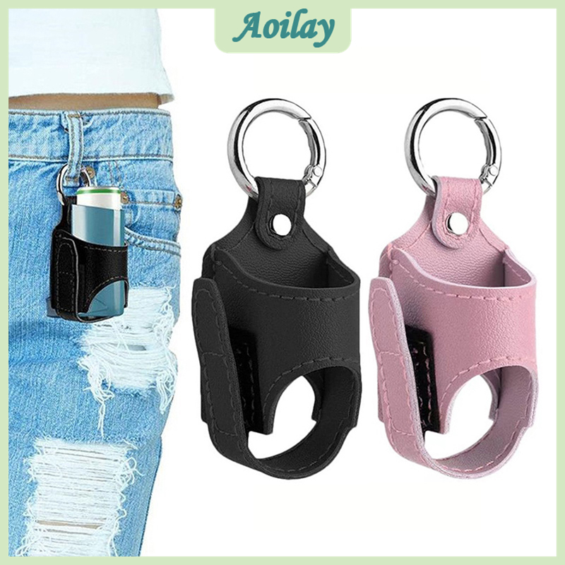 Portable Inhaler Storage Case PU Leather Asthma Spray Bottle Holder ...