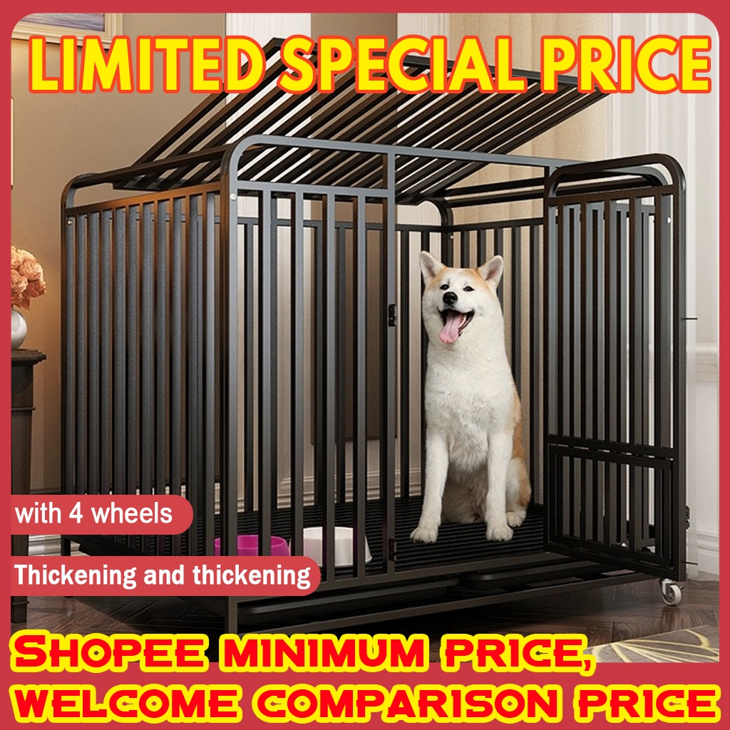 Thickening Square Tube Dog Cage Dog Cage Stainless With Poop Tray Free