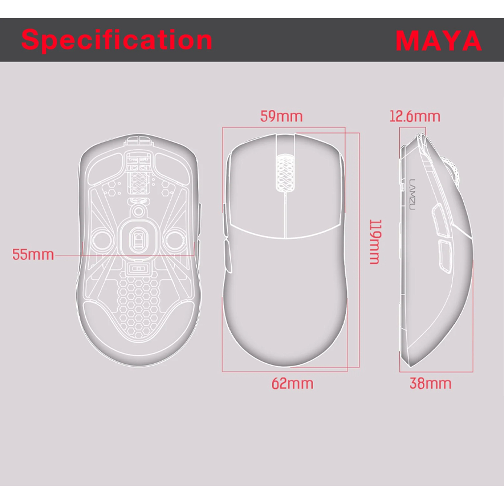 LAMZU MAYA WIRELESS GAMING MOUSE (4K COMPATIBLE) | Shopee Philippines