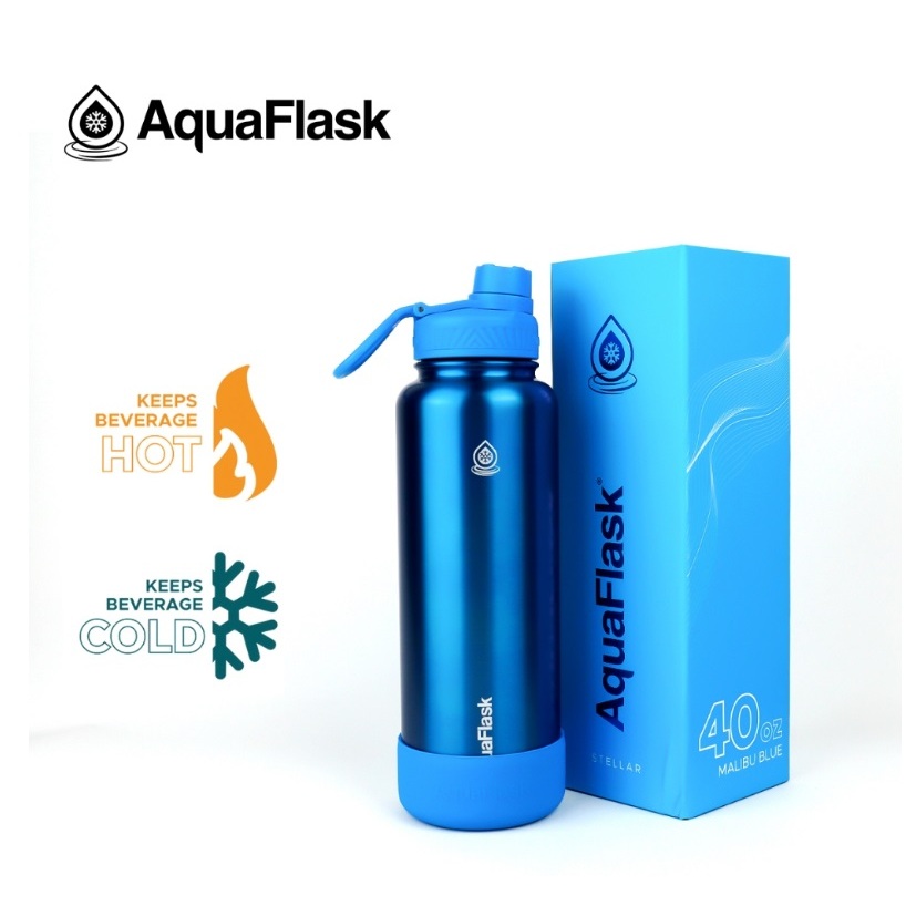 Aquaflask 40oz Wide Mouth with Cap Lid Vacuum Insulated Drinking Water ...