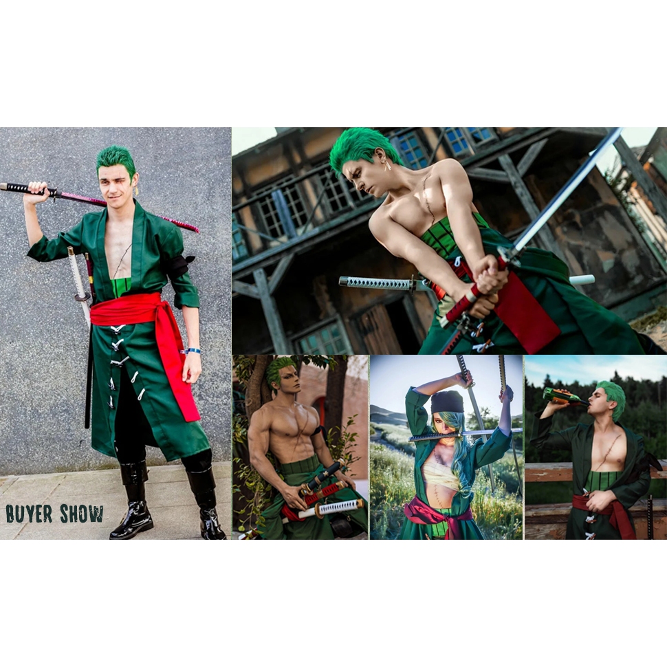 Roronoa Zoro Outfits One Piece Kimono Robe Halloween Cloak Cape Suits ...