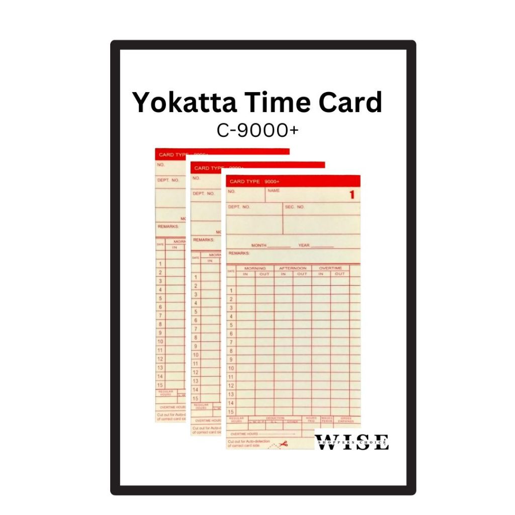 Time Card, Monthly Time Clock Card for Employees Payroll, Attendance ...
