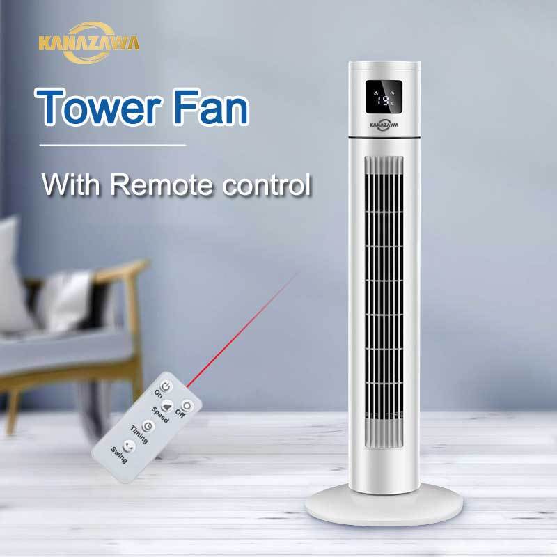 KANAZAWA Tower Fan Electric With Remote Control 120° Stereo Shake Head