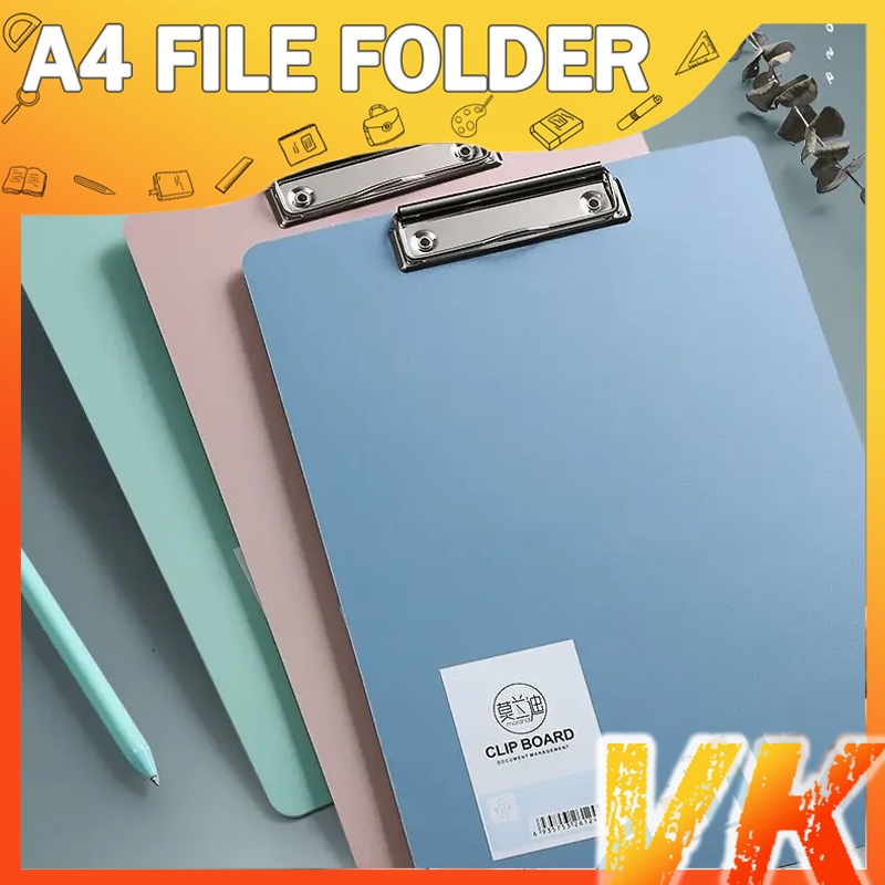 VK A4 Writing Board Clipboards Multiple Colors Folder Clip