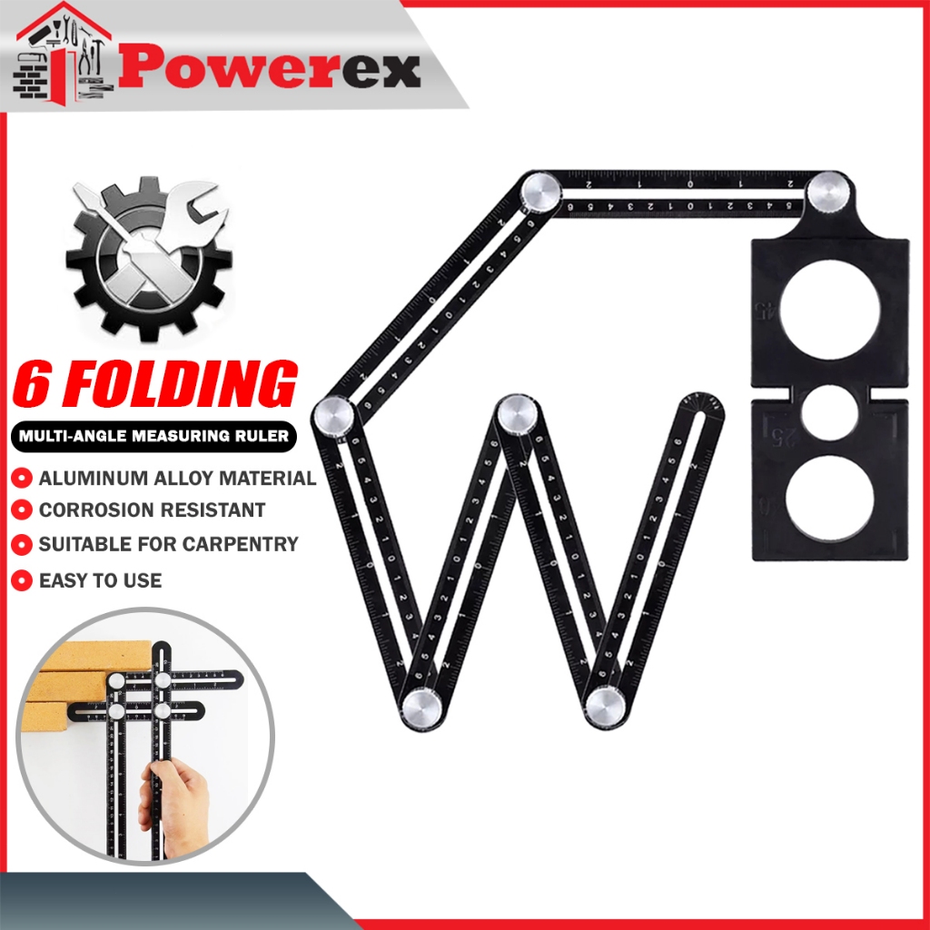 Adjustable Six Fold Ruler Tools for Drill Guide Opening Ceramic Tile ...