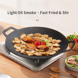 BBQ Grill Pan Korean Round Pots Outdoor Thick Cast Iron Barbecue