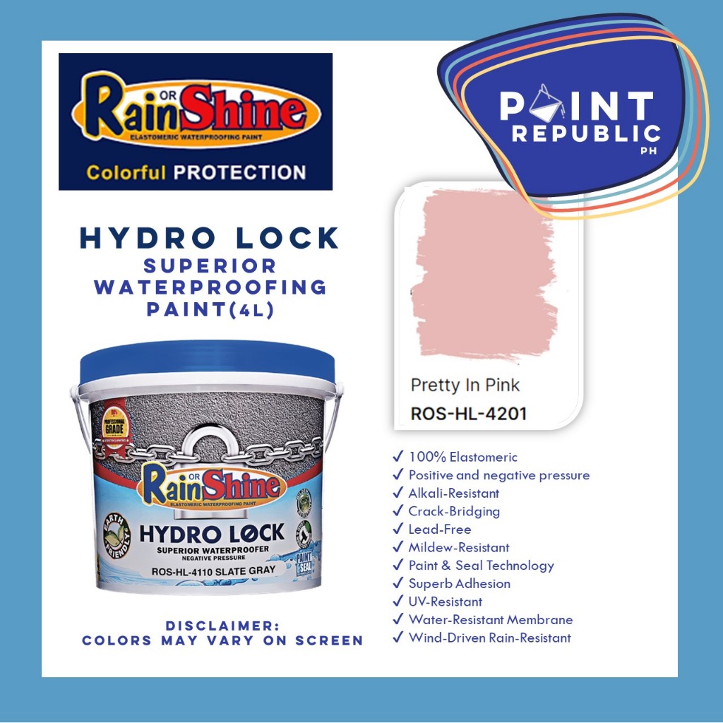 Rain or Shine HYDRO LOCK Extreme Waterproofing Paint (Ready Mixed Colors  4L Gallon Size)