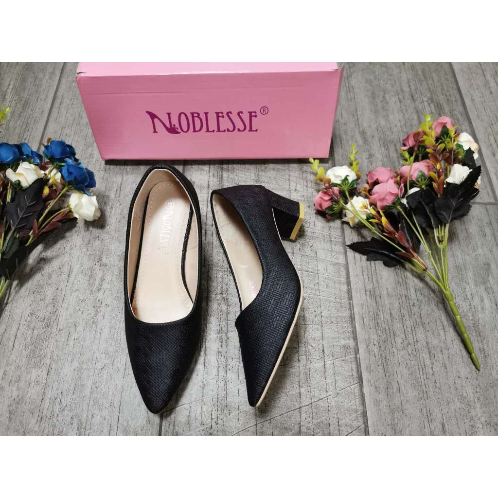 Korean Pointed Toe Office Work Block Heels Shoes(leather 1.8inch ...