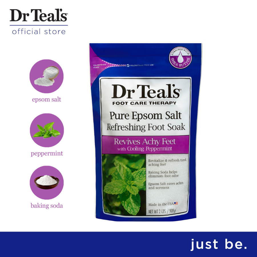 Dr Teal S Pure Epsom Salt Foot Soak With Cooling Peppermint 2 Lbs Shopee Philippines