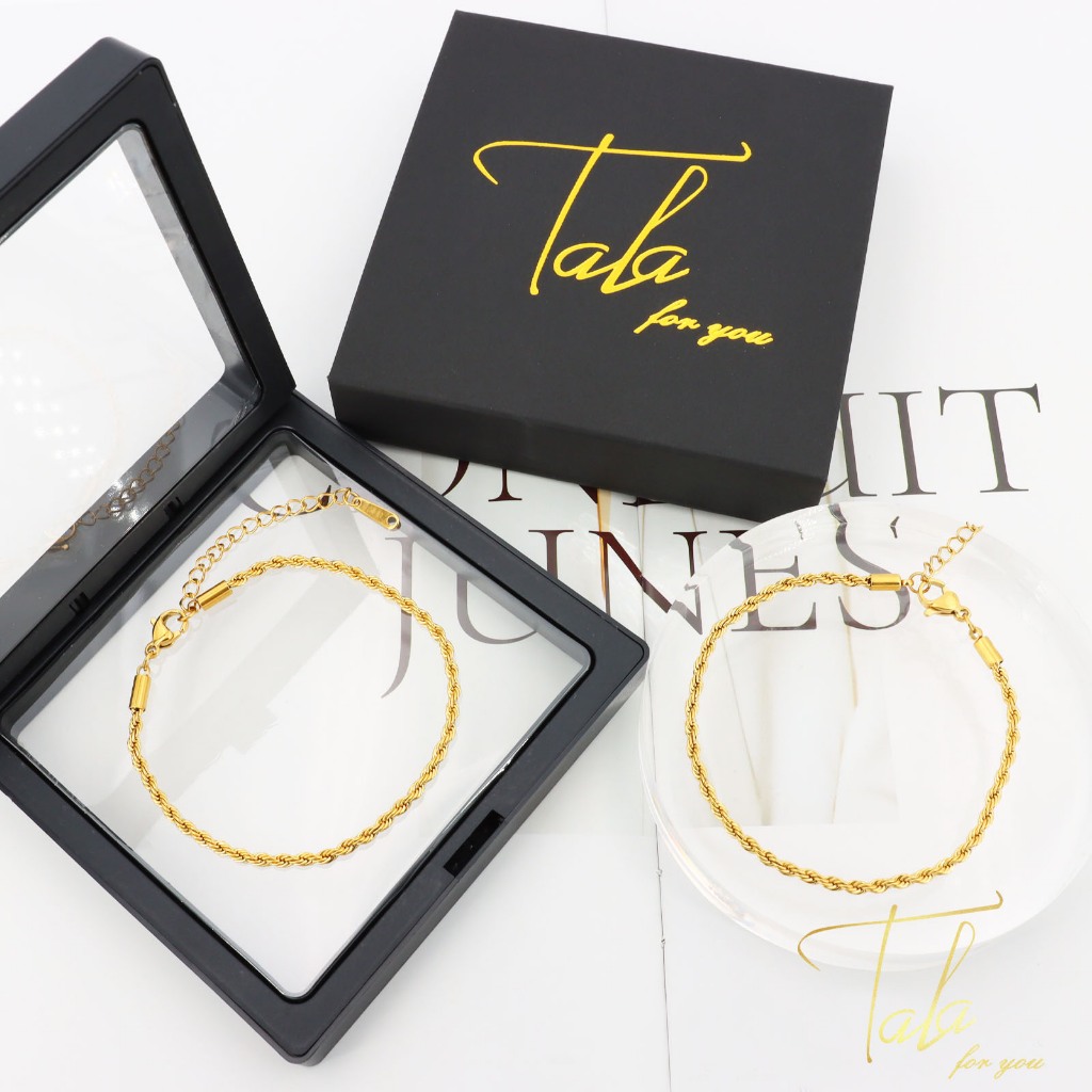 Tala for you Classic Rope Chain Link Bracelet For Women Men 18K Gold ...
