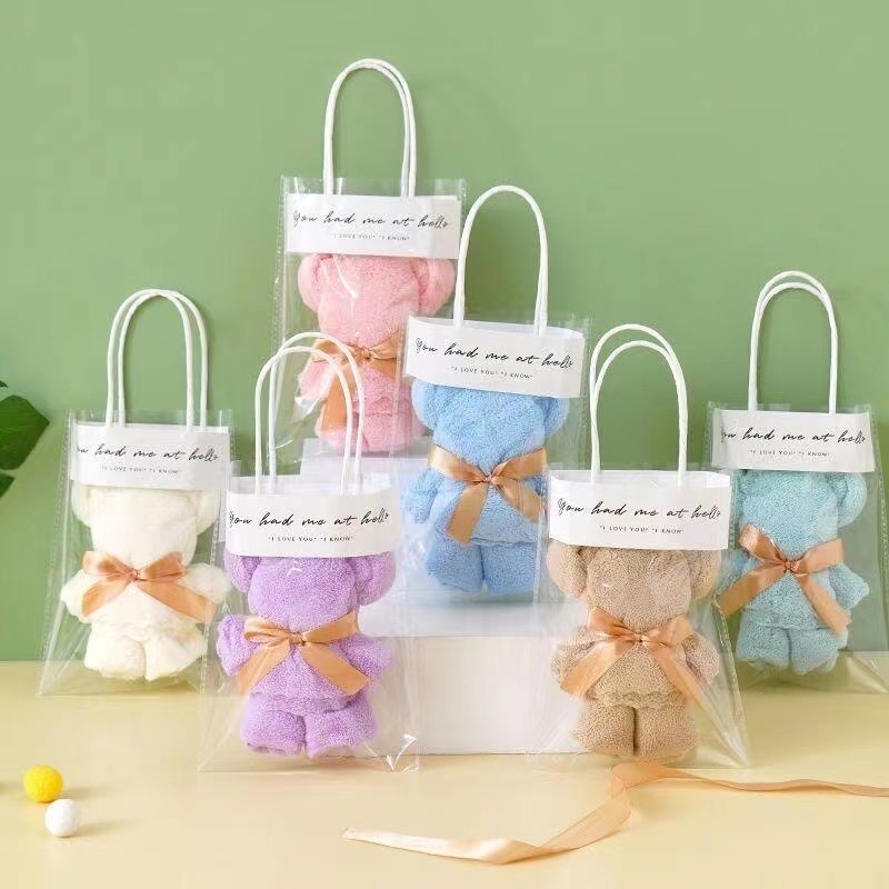 Bear Towel Goodie Gift Bag Kids Christmas Day Birthday Party Wedding  Favours Gifts With Bag