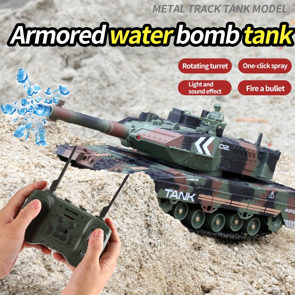 RC Car Remote Control Tank with Water Bullet Launching 360° Rotation ...