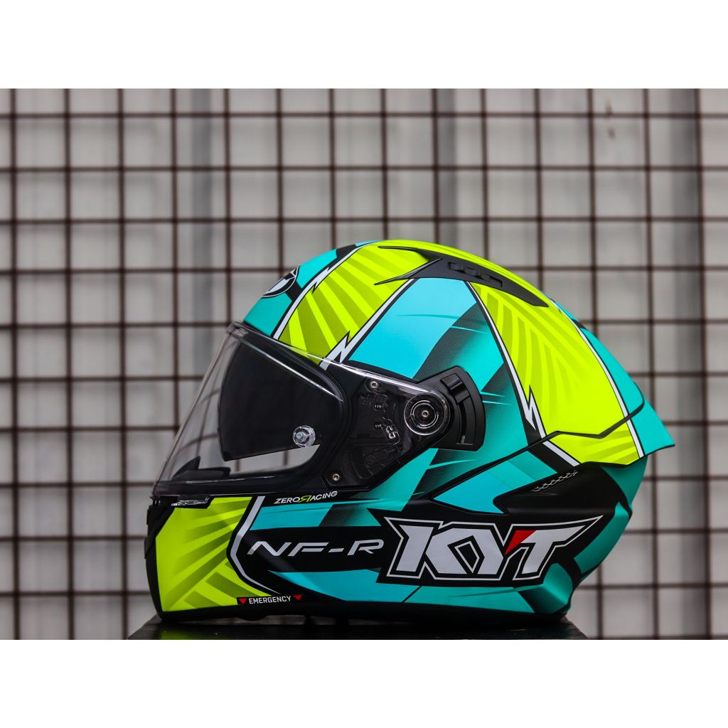 KYT HELMET NFR XAVI FORES 2021 REPLICA MATTE YELLOW GREEN DUAL VISOR