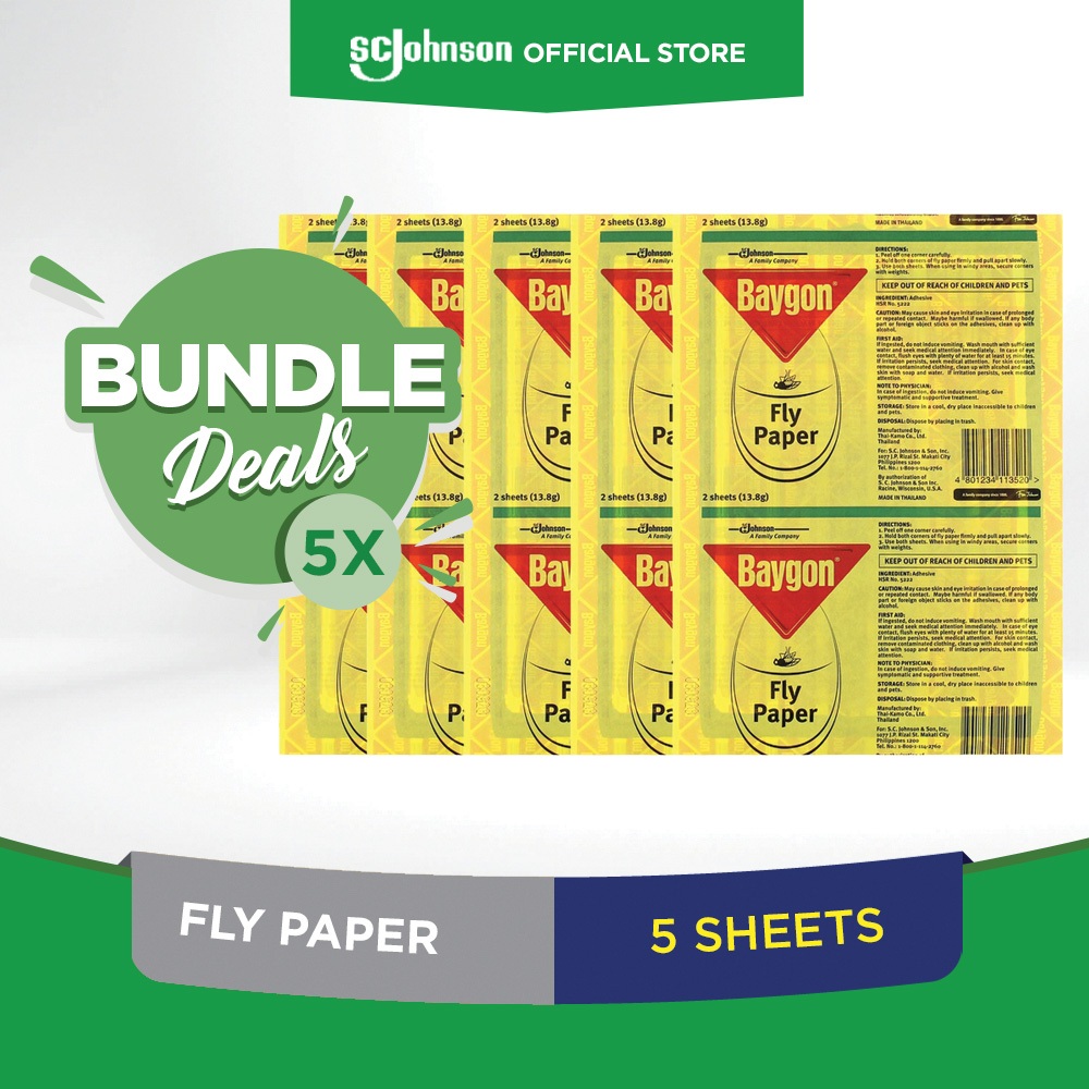 Baygon Fly Paper 2s - Pack of 5 | Shopee Philippines