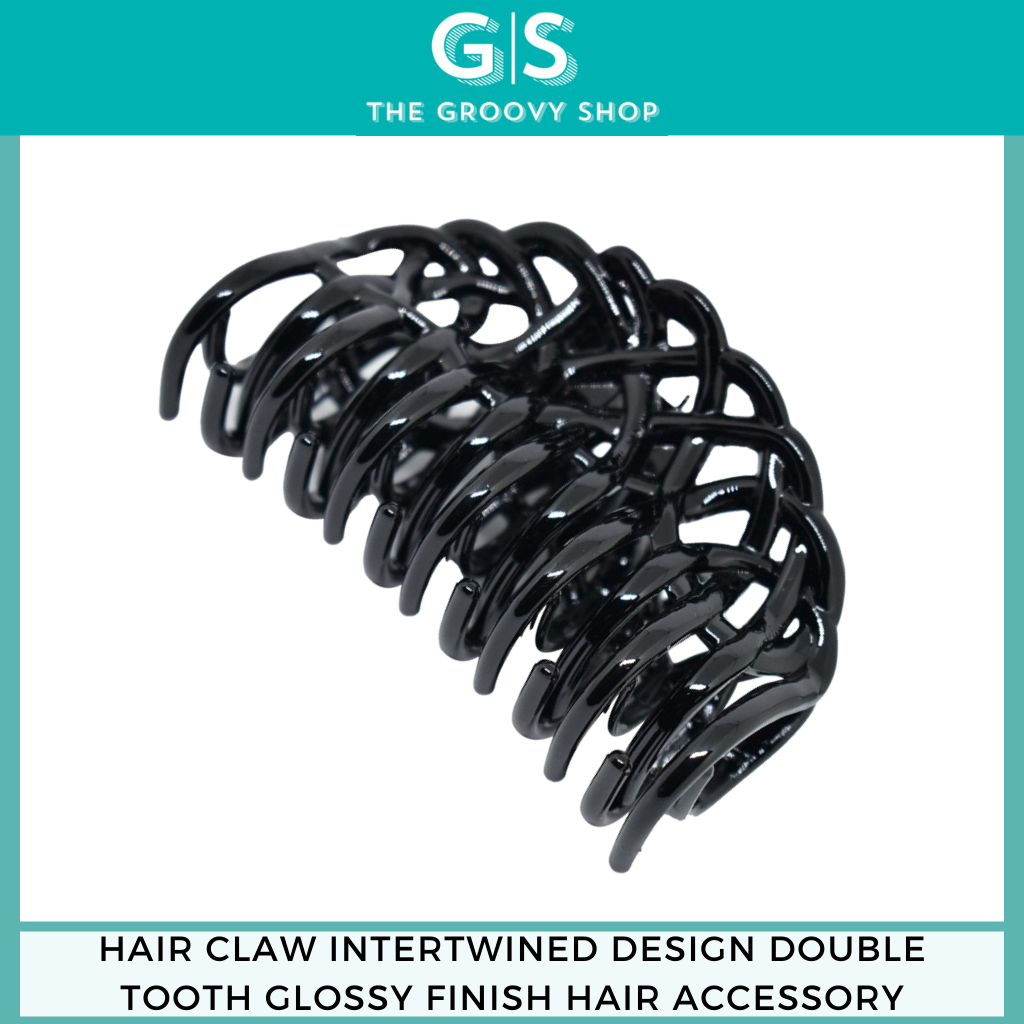 Joy Fashion Hair Claw Intertwined Design Double Tooth Glossy Finish ...