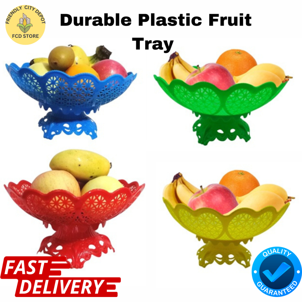 FCD Durable Plastic Fruit Tray Fruit Basket For Table Display Fruits Stand Organizer Tray