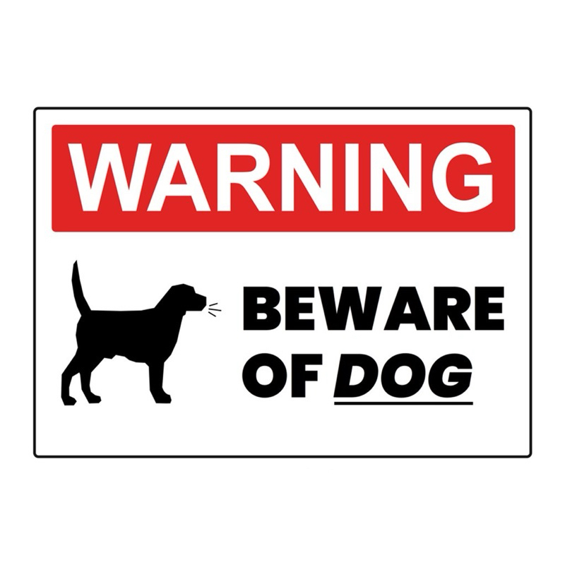 Warning Beware Of Dogs Signage 