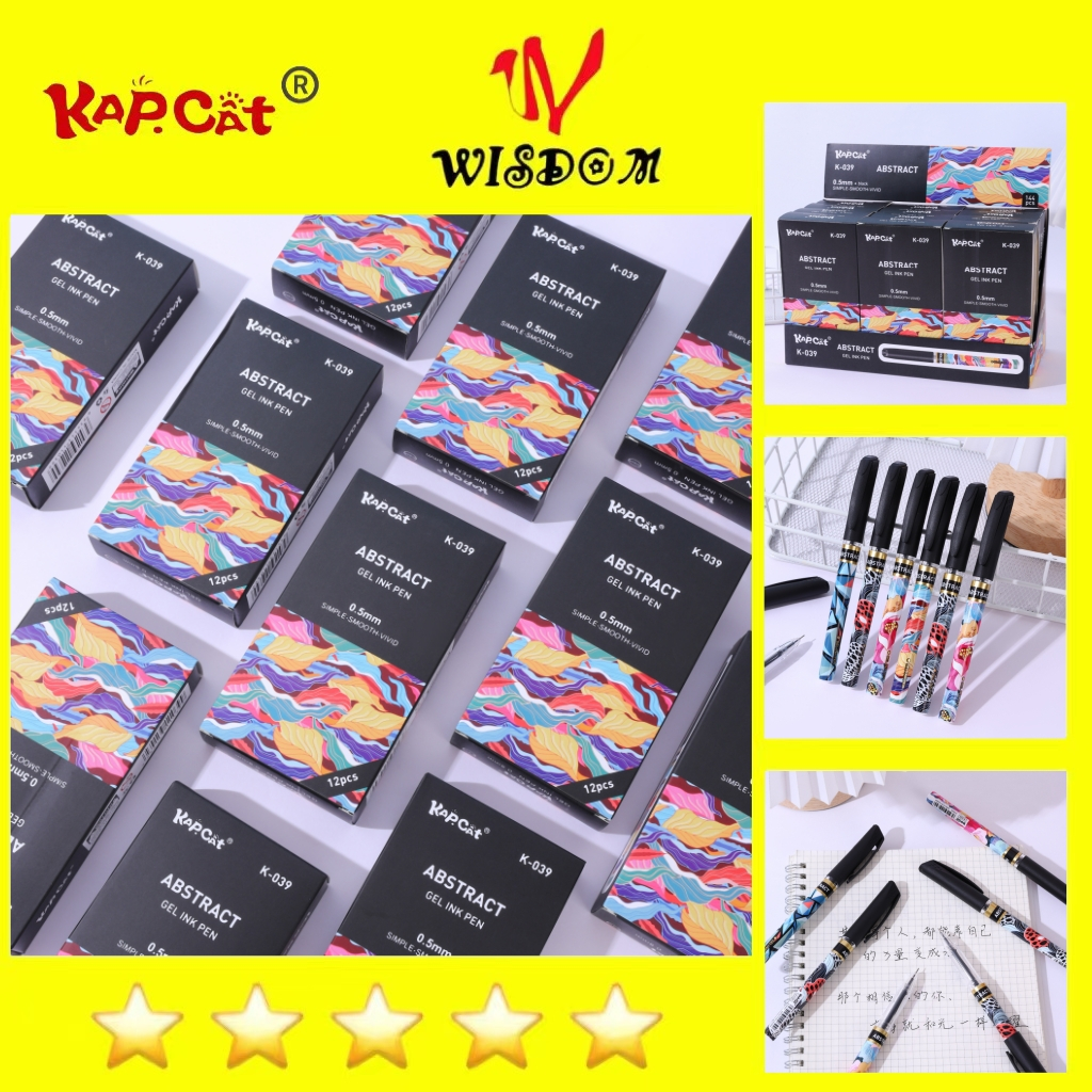 WISDOM KAP.CAT K-039 GEL PEN 12PCS | Shopee Philippines