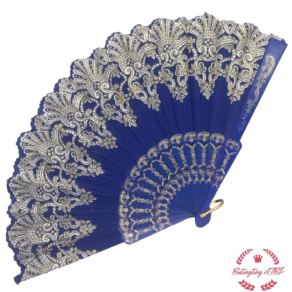 【BTT】Retro folding hand fan plastic gold powder craft fan | Shopee ...
