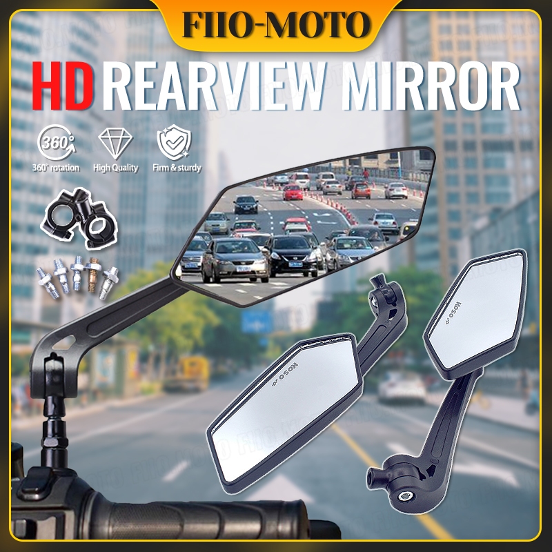Motorcycle Side Mirror Adjustable 1 Pair Universal Rearview Rear honda ...