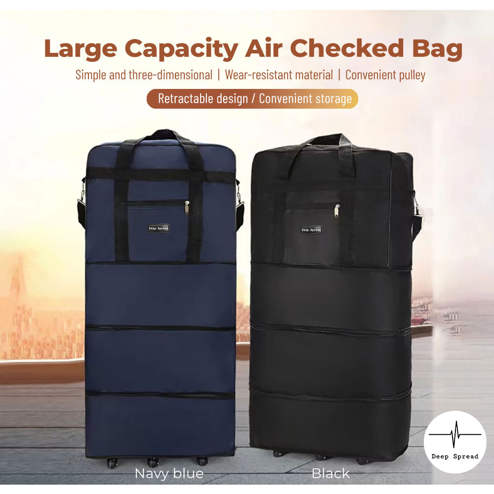 DeepSpread Large capacity air checked bag Spinner Wheel Travel Folding ...