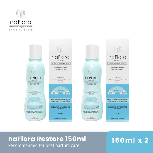 naFlora Feminine Hygiene Wash - Restore (BLUE) 150ml x2 (MAY 2027 ...