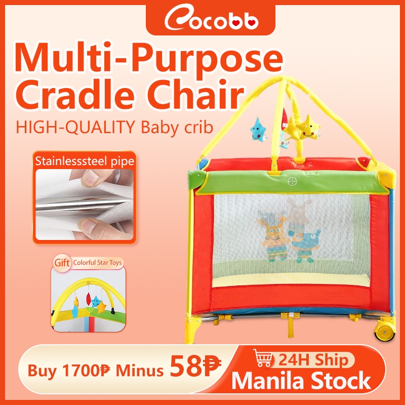 COCOBB Multifunctional Colorful Baby Travel Bed Foldable With Toys