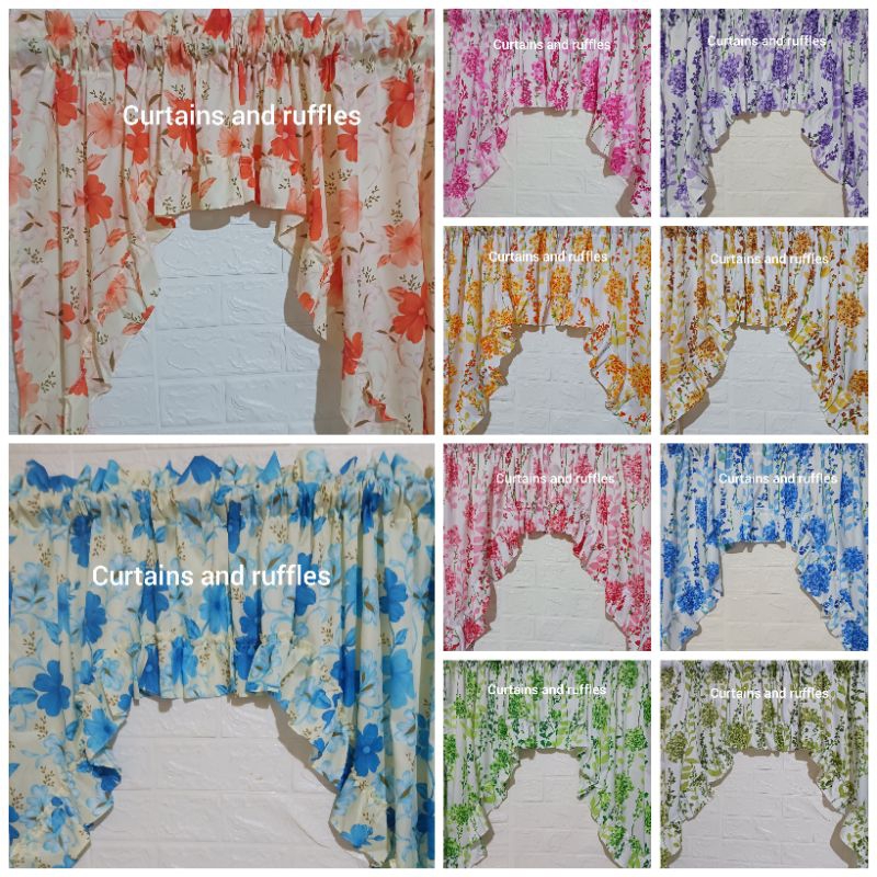 Geena printed ruffles arko valance (new designs 2023) | Shopee Philippines