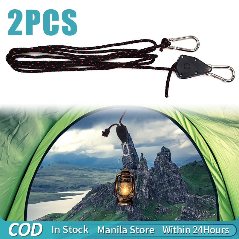 2pcs 1/8” Rope Hanger Rope Hanger Ratchet Tie Downs Straps with 2m Rope ...