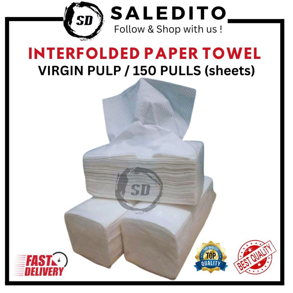 Interfolded Kitchen Paper Towel Tissue 150pulls Pull Ups Pop Up Tissue Paper Virgin Pulp Home