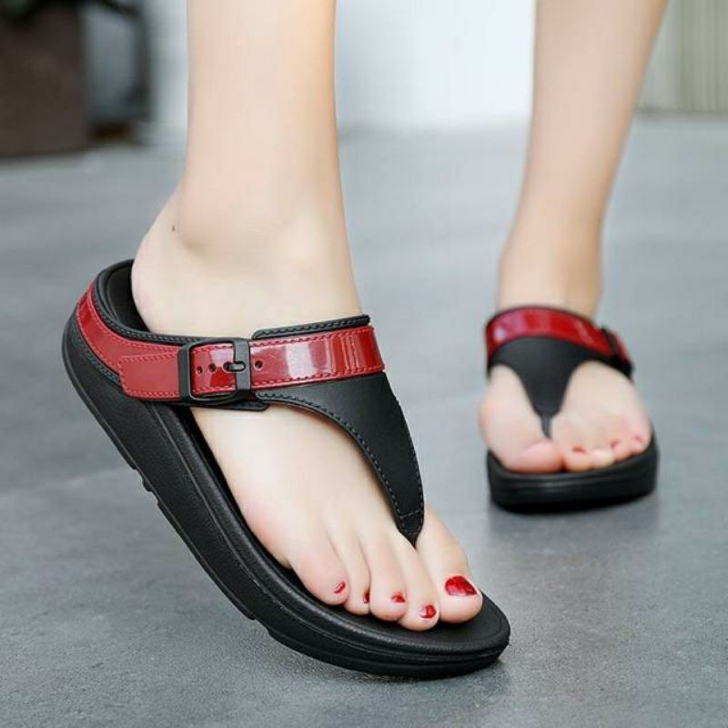 slippers fashion sandals two strap rubber sandals for women | Shopee ...