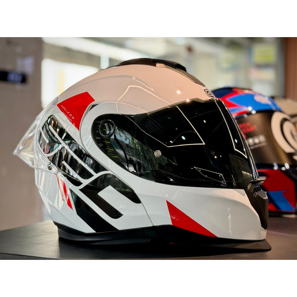 SEC Helmet Horizon Modular Dual Visor w/ Free Extra Clear Visor and ...