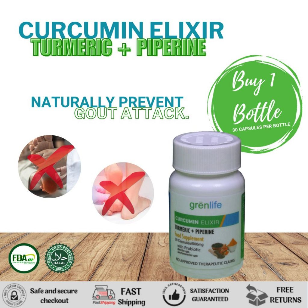 1 BOTTLE Grenlife Curcumin Elixir / Turmeric Natural Anti